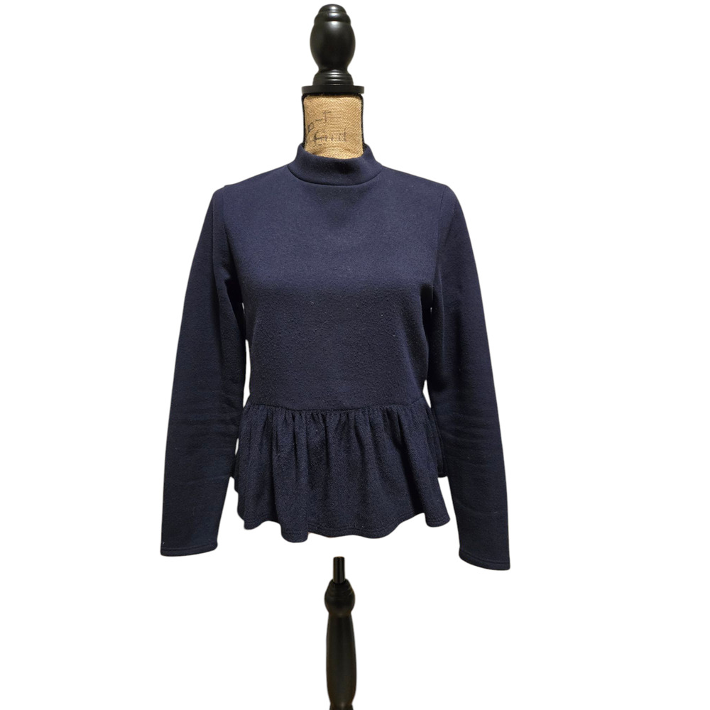 Eri + Ali black polyester high neckline top, size small
